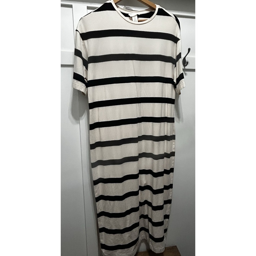 H&M T-SHIRT DRESS XL NAVY SHORT SLEEVE SOFT 80% COTTON W/SPANDEX‎ Travel Vaca - Picture 8 of 11